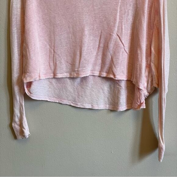 We the Free XS sheer long sleeve crop top grunge mid rif pink - Picture 3 of 7